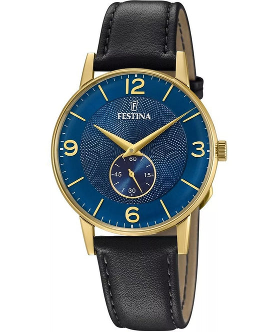 OROLOGIO FESTINA F20567/3 AZZURO CINTURINO IN PELLE, UOMO