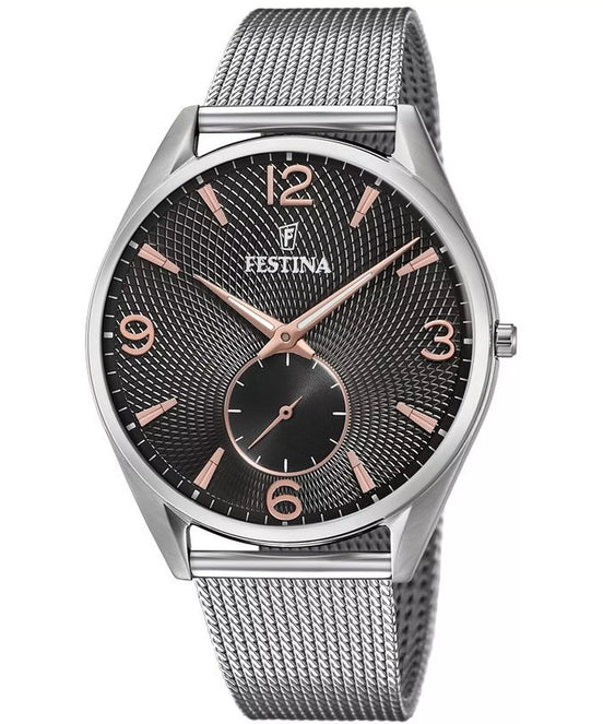 Festina Retro orologio uomo silver/nero F6869/3