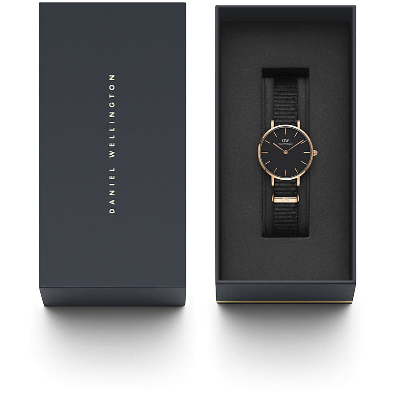 Daniel Wellington Petite orologio unisex nero/gold 28mm DW00100247