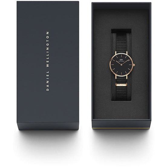 Daniel Wellington Petite orologio unisex nero/gold 28mm DW00100247
