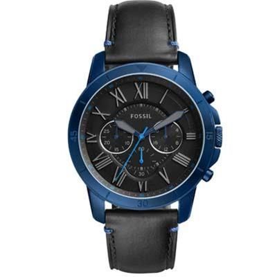 Fossil Grant Sport orologio cronografo blu pelle FS5342