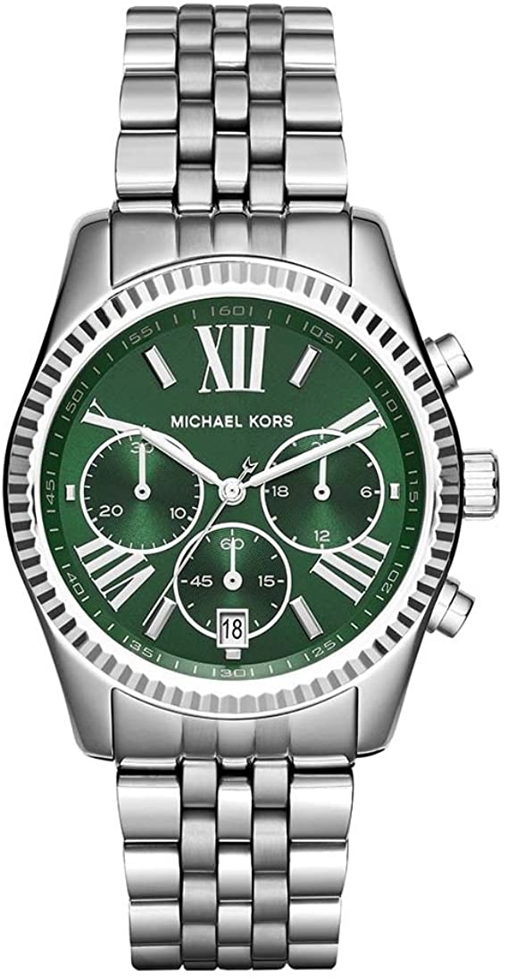 Michael Kors Lexington orologio cronografo donna silver/verde MK6222