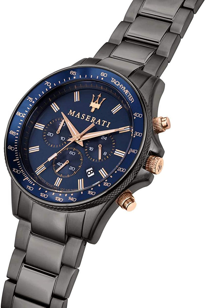 Maserati Sfida orologio cronografo uomo silver/blu R8873640001