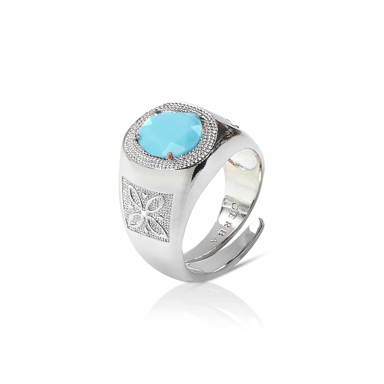 Anello Gerba Chevalier 207/3 con pietra Turchese