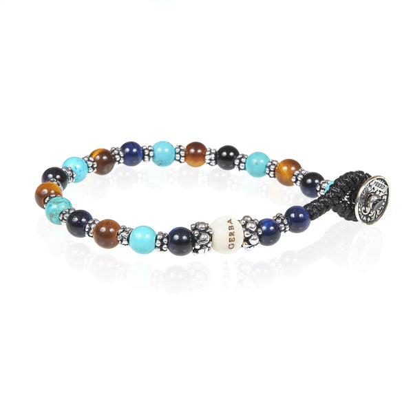 Gerba LAB bracciale Occhio di Tigre classico blu Turchese unisex LAB 076