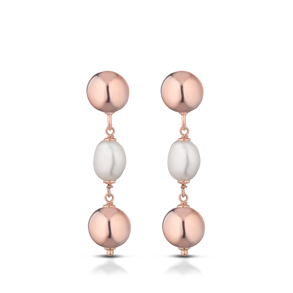 Orecchini in AG925 con perle ed ematite rosa LGEA237.2