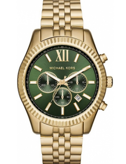 Michael Kors Lexington orologio cronografo uomo gold/verde MK8446