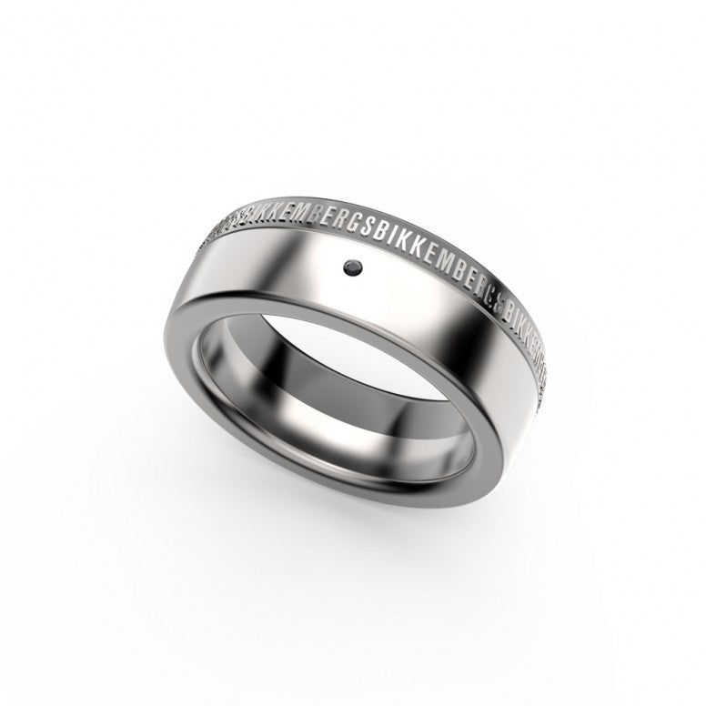 Bikkemberg Band anello acciaio uomo con diamante BANR01WB