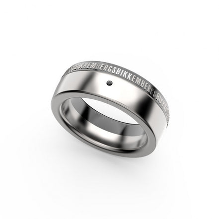 Bikkemberg Band anello acciaio uomo con diamante BANR01WB