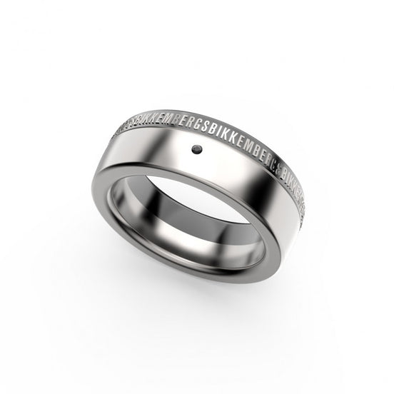Bikkemberg Band anello acciaio uomo con diamante BANR01WB
