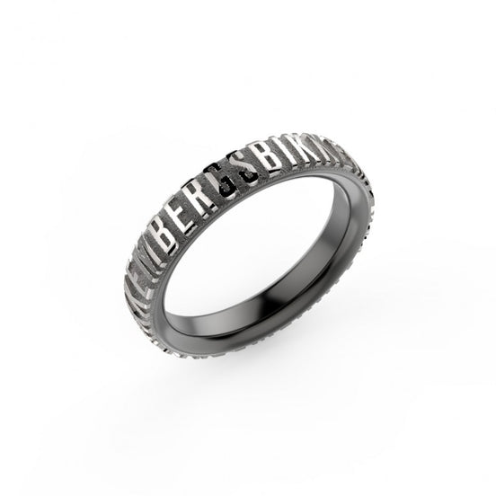Bikkembergs Embossed anello acciaio uomo EMBR01BW