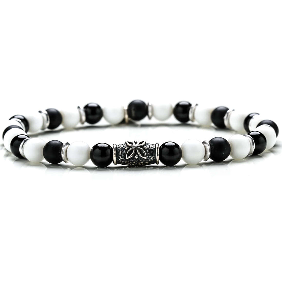 Gerba Stone Classic bracciale uomo gioielli BLACK AND WHITE 285