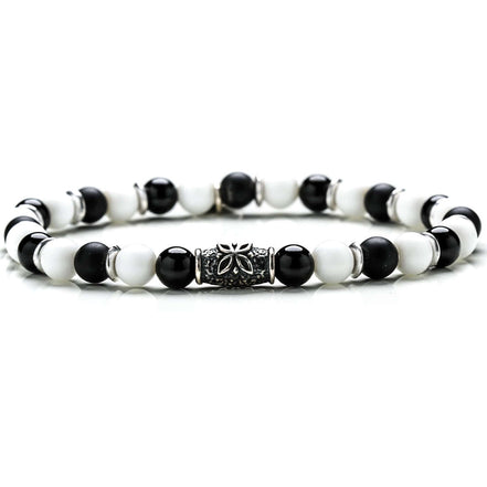 Gerba Stone Classic bracciale uomo gioielli BLACK AND WHITE 285