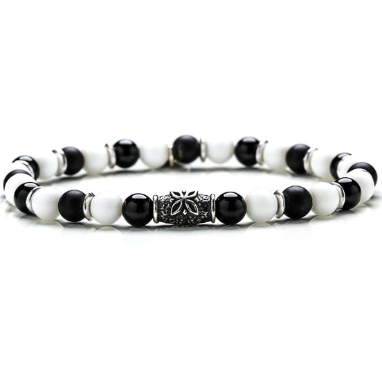 Gerba Stone Classic bracciale uomo gioielli BLACK AND WHITE 285