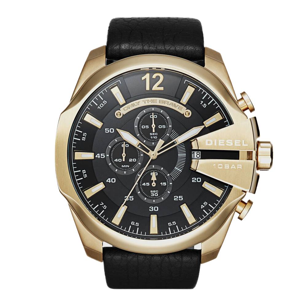Diesel Mega Chief orologio uomo nero/oro dz4344