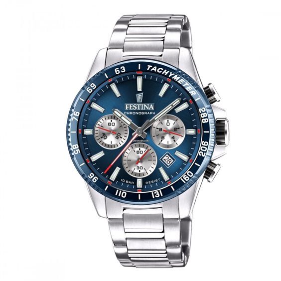 Festina Timeless orologio cronografo uomo silver/blu F20560/2