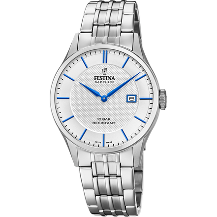 Festina Swiss Made orologio uomo silver/blu F20005/2