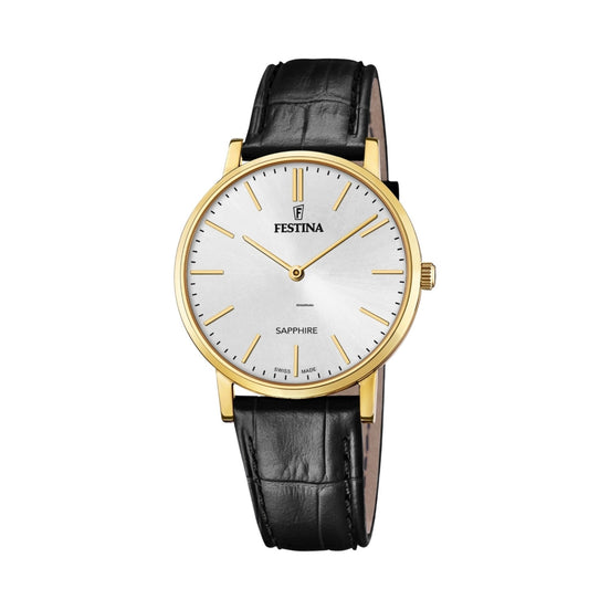 Festina Swiss Made bianco cinturino in pelle uomo F20016/1
