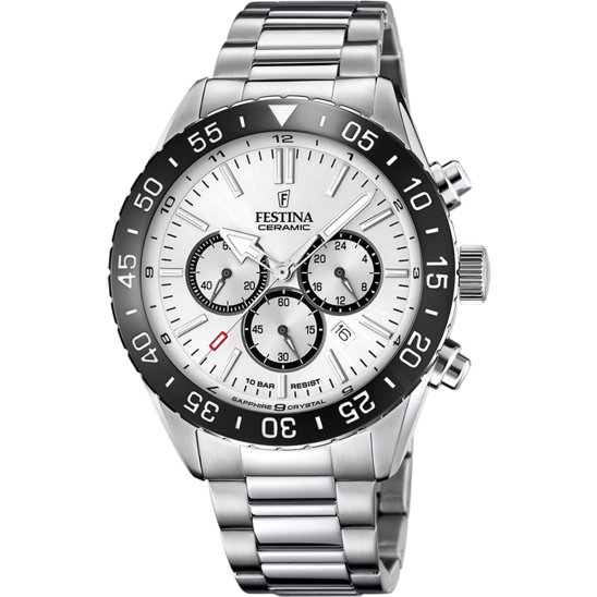 Festina Ceramic orologio uomo cronografo silver/nero F20575/1