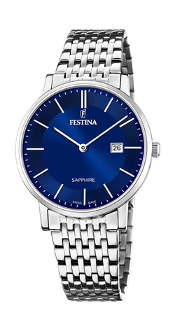 Festina Swiss Made orologio uomo blu solo tempo F20018/2