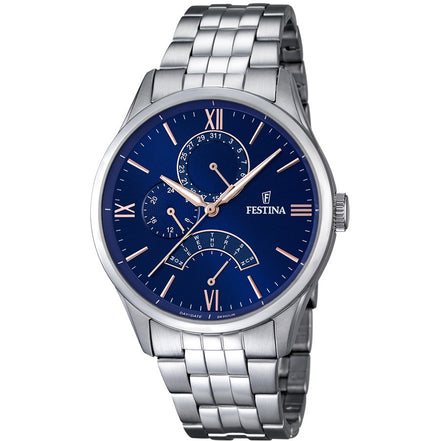 Festina Retro orologio multifunzione uomo acciaio/blu F16822/3