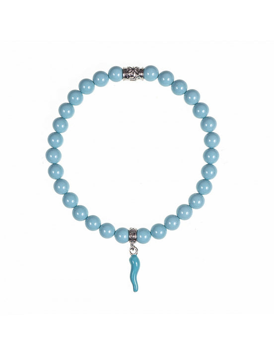 Gerba bracciale in argento perle unisex Horn7