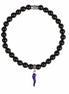 Gerba bracciale nero cornetto viola occhio di tigre unisex HORN5