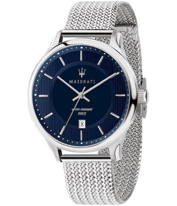 Maserati Gentleman orologio solo tempo uomo silver/blu R8853136002