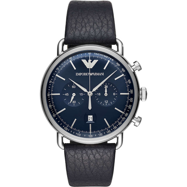 Emporio Armani orologio cronografo uomo pelle blu AR11105