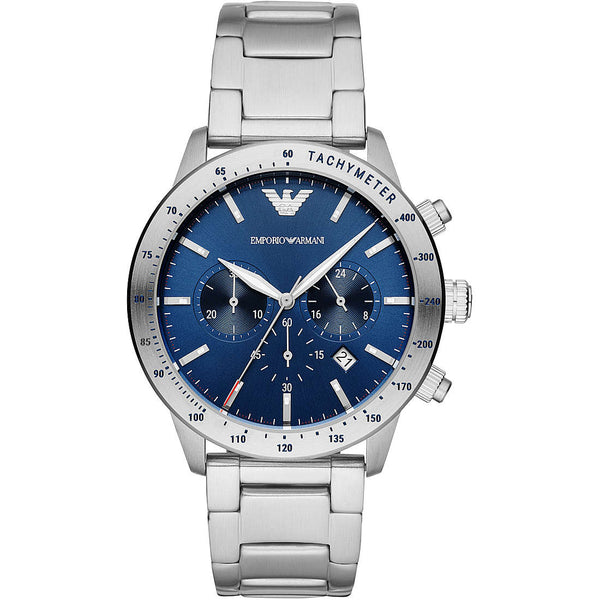 Emporio Armani Mario orologio cronografo uomo silver/blu AR11306