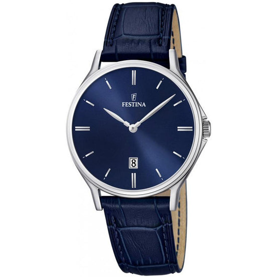 Festina Classics orologio in pelle uomo blu F16745/3