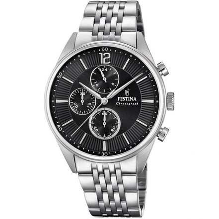 Festina Timeless Chronograph orologio uomo silver/nero F20285/4