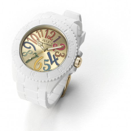 Cesare Paciotti 4US Rubber orologio silicone unisex bianco/gold T4RB233