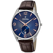 Festina Retro orologio blu pelle uomo F6857/8