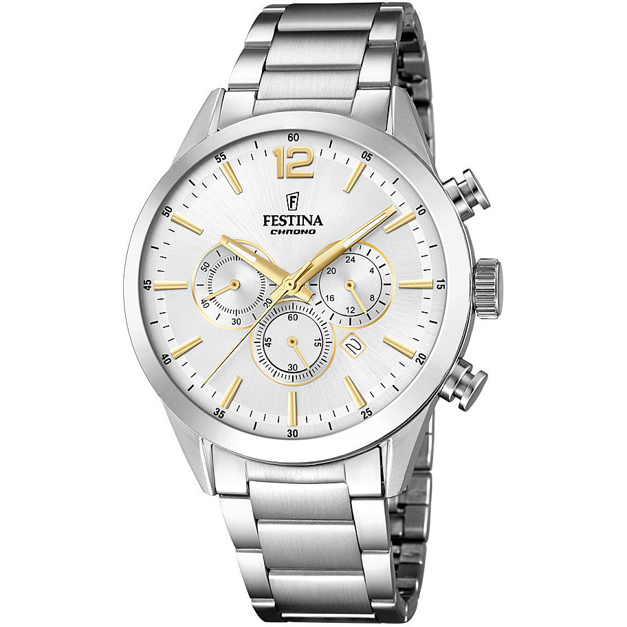 Festina Timeless Chronograph orologio uomo cronografo silver F20343/1