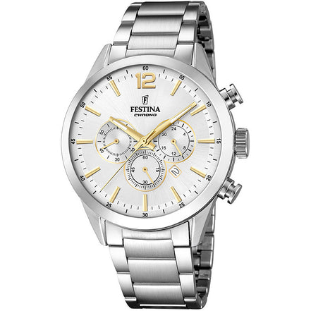 Festina Timeless Chronograph orologio uomo cronografo silver F20343/1
