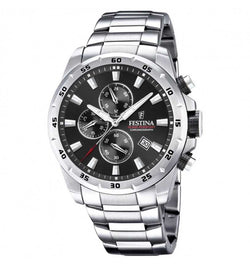 Festina Chrono Sport nero bracciale in acciaio uomo F20463/4